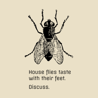 Flies taste with their feet. Discuss. T-Shirt