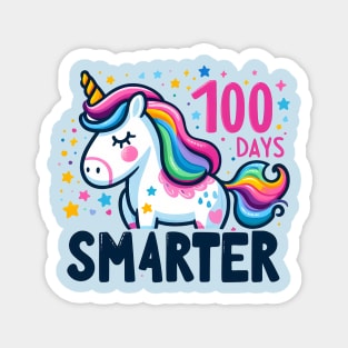 100 days smarter, kids adorable unicorn Magnet