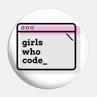 Girls Who Code Pink Pin