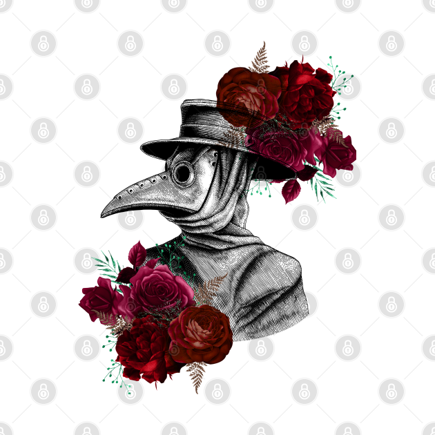 Discover Vintage Plague Doctor and Roses - Plague Doctor - T-Shirt