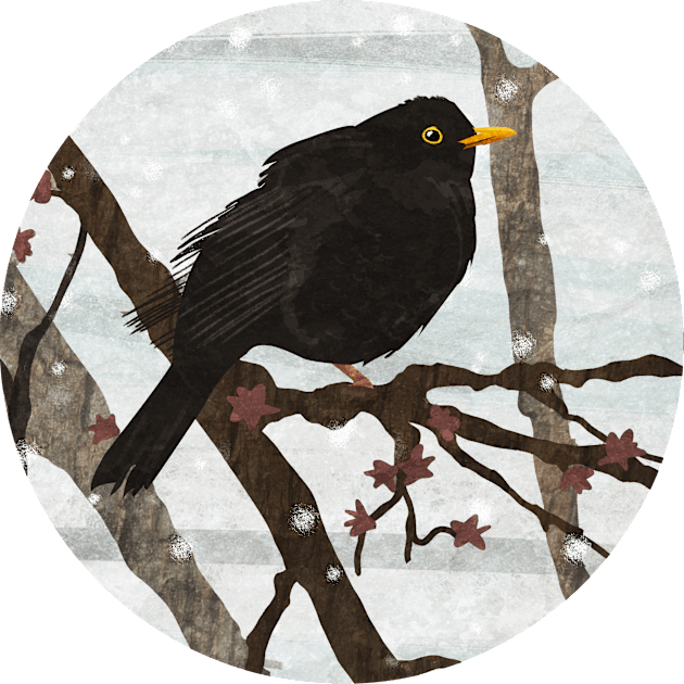 Blackbird Kids T-Shirt by KatherineBlowerDesigns