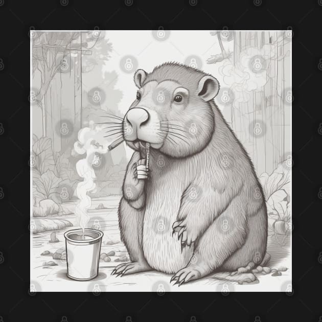 Capybara smoking by Thnw