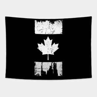 Canadian Flag - Variant - White - Distressed Tapestry