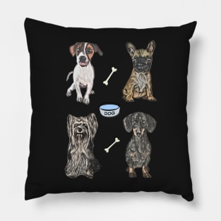 Cartoon Small Dogs Design Pillow