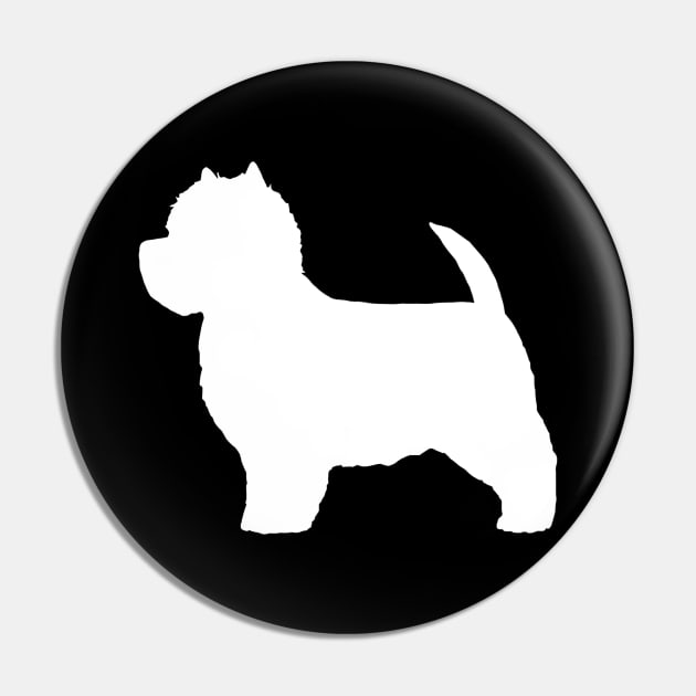 West Highland White Terrier Silhouette Pin by Coffee Squirrel