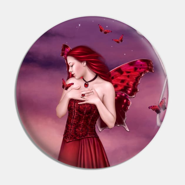 Garnet Birthstone Fairy Pin by silverstars