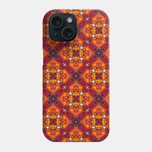 Clover Shaped Red and Orange Colored Pattern  - WelshDesignsTP005 Phone Case