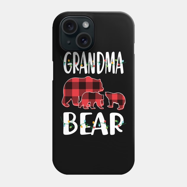 Grandma Bear Red Plaid Christmas Pajama Matching Family Gift Phone Case by intelus