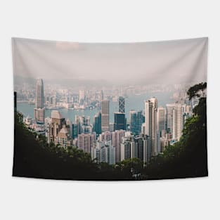 Kopie von Hongkong skyline by day Tapestry