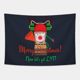 Party Reindeer Christmas Tapestry