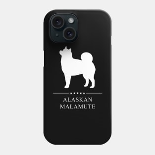 Alaskan Malamute Dog White Silhouette Phone Case