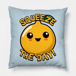 Squeeze The Day! Cute Lemon Cartoon! Pillow