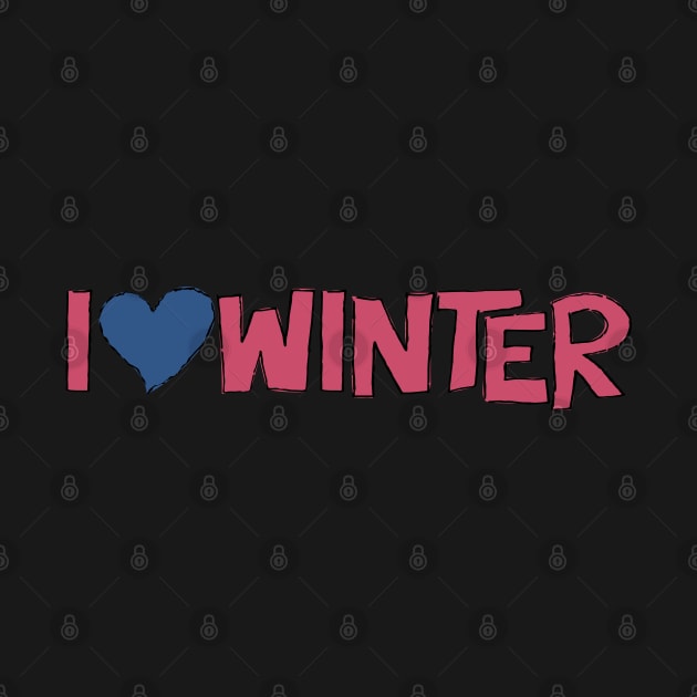 I Heart Winter Illustrated Text with a heart by Angel Dawn Design