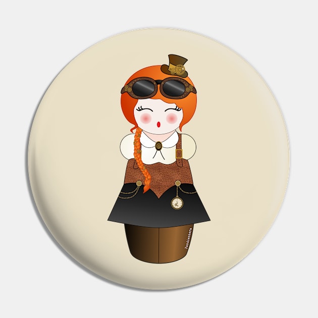 Kokeshi Steampunk Pin by Pendientera