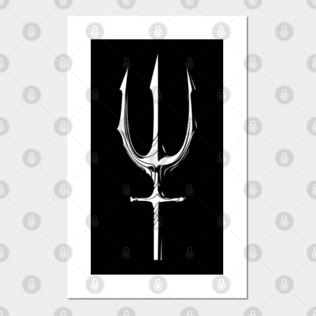 Aquaman Trident White Aquaman Affiche Et Impression D Art Teepublic Fr