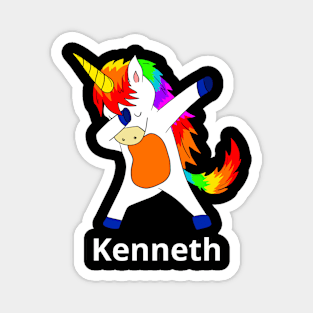 Kenneth First Name Personalized Dabbing Unicorn Magnet