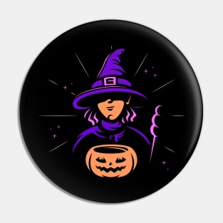 Halloween Witch Pin