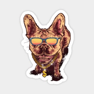 Cute Bull Dog Bling Sticker Animal Puppy Design Magnet