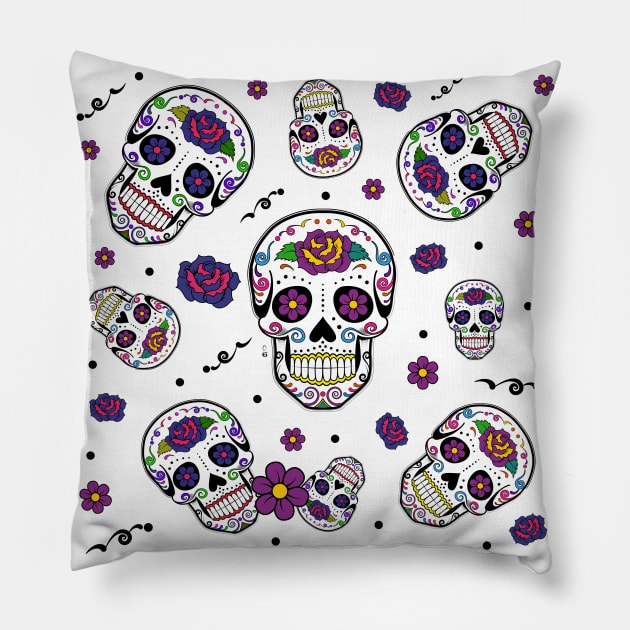 Sugar skull pattern Pillow by HagalArt