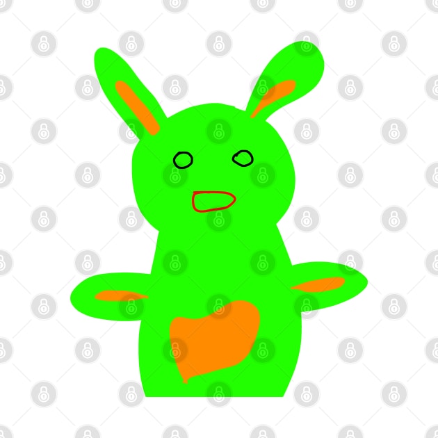 Green Easter bunny art design by Artistic_st