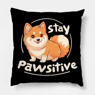 stay pawsitive Pillow