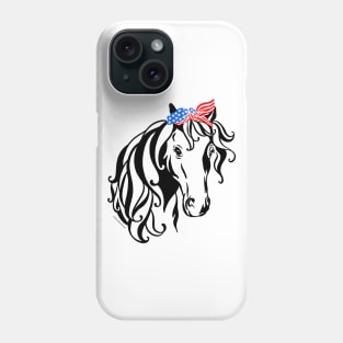 Patriotic Horse Lover Pony Bandana American Flag USA America Phone Case