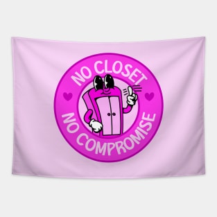 No Closet No Compromise - Cute Pink Cartoon Tapestry