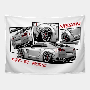 Nissan GTR R35, GT-R, JDM Car Tapestry