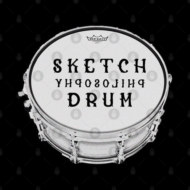 Stencil Philosophy Drum | Sketch Effect Black and White by Odegart