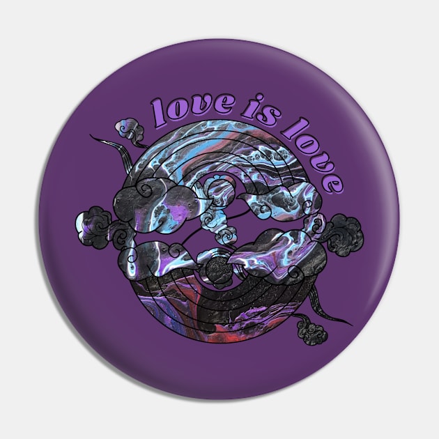 Love is Love Rainbow - Violet Galaxy Pin by v_art9