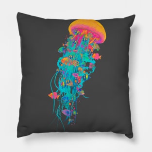 Neon Jellyfish Pillow