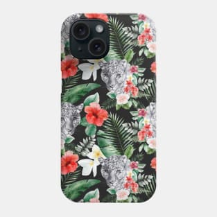 Red Flower Leopard Pattern Phone Case