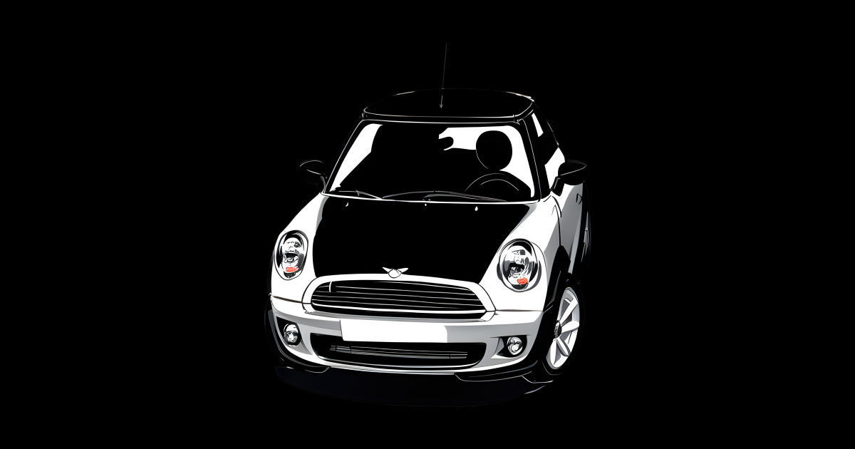 Mini Car Cooper Design Black And White - Mini Cooper Design - Sticker ...