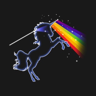 Unicorn Side of the Moon Prism Rainbow T-Shirt