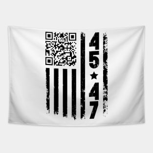 Funny QR Scan Me President Trump 45/47 Trump Dancing Code Vintage American Flag Tapestry