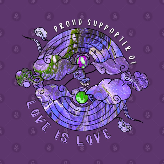 Proud Supporter of Love is Love Rainbows - Purple & Green by v_art9