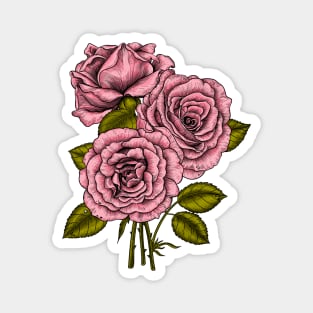 Pink roses bouquet Magnet