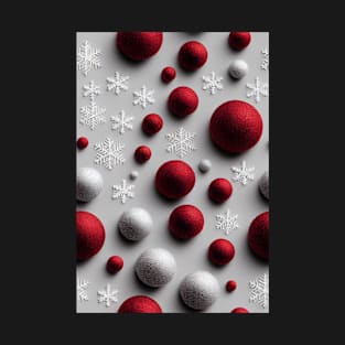 Christmas Seamless Pattern, Christmas Decorations and Snowflakes #27 T-Shirt