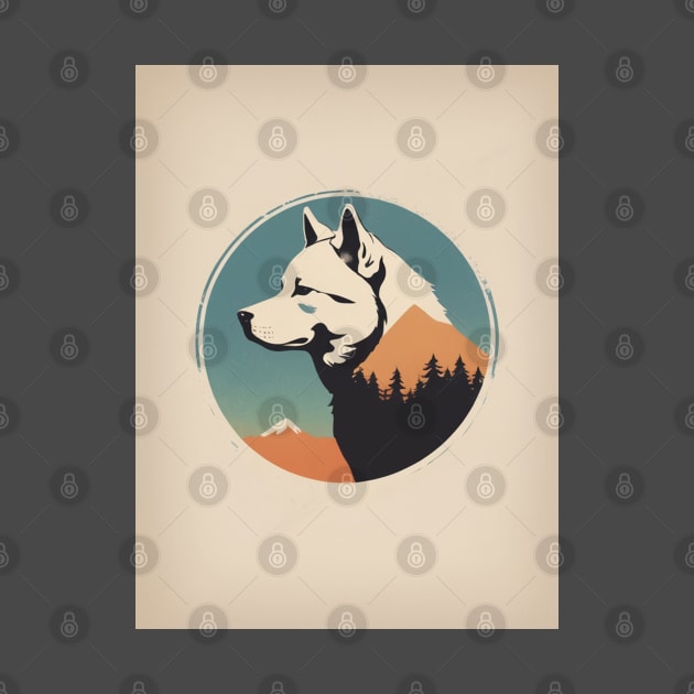 Akita Dog 4 - Japanese Retro Style by nextpensive