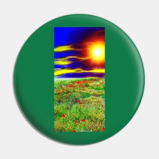 Red Poppy Field Pin