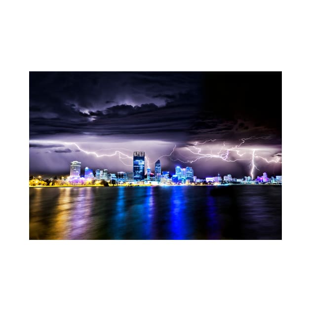 Perth Lightning Storm by paulmp