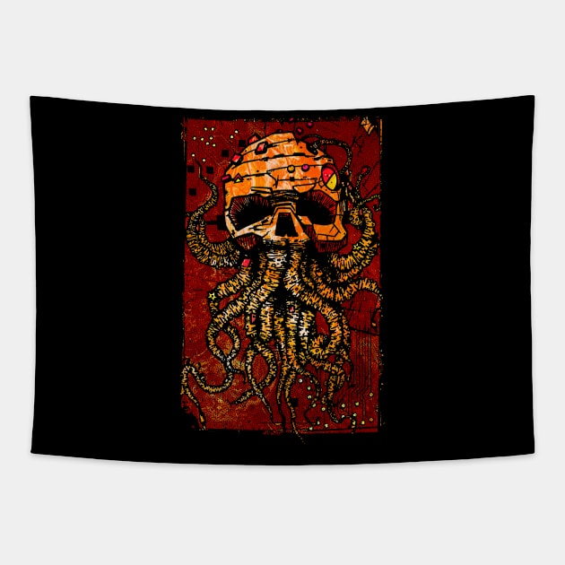 Octopus red Tapestry by manuvila