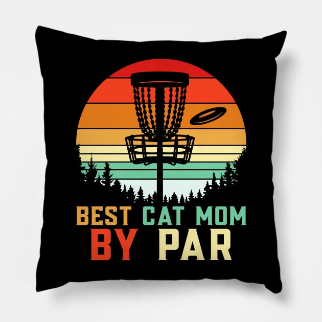 Best Cat Mom By Par Pillow by Striking Metal Disc Golf