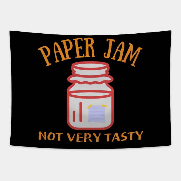 Paper Jam Funny Foodie Office Jokes Tapestry by StarWheel