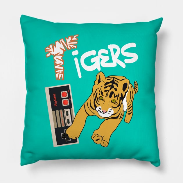 The Tigers Video Game Crew Pillow by WavyDopeness