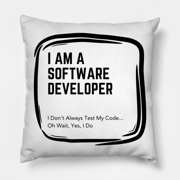Proud Software Developer Tee - Embrace Expertise Pillow by Hepi Mande