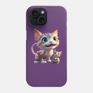Calico Dragon Cat with her little friend Phone Case
