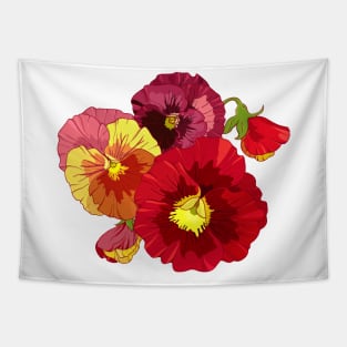 red pansy flowers Tapestry