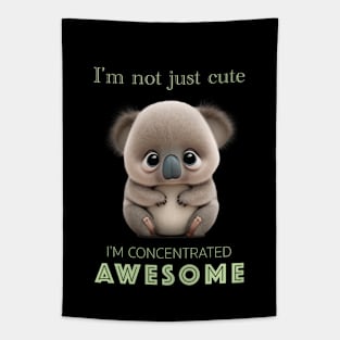 Koala Concentrated Awesome Cute Adorable Funny Quote Tapestry