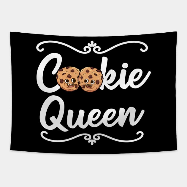 Cute Cookie Queen Baking Mom Gift Women Christmas Tapestry by Kuehni